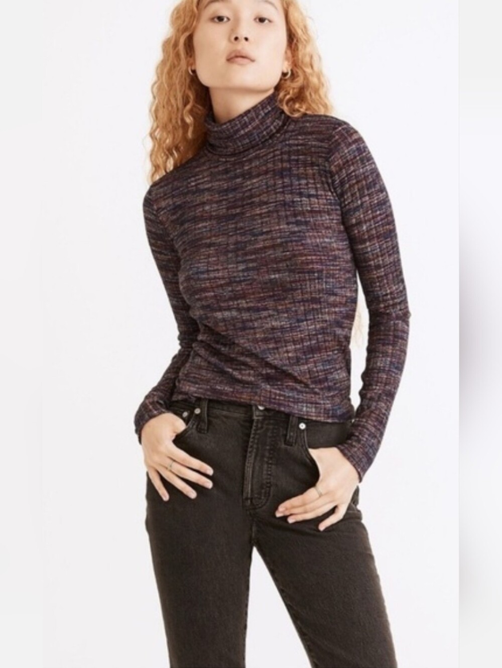 Madewell Multicolor Marled Turtleneck Sweater